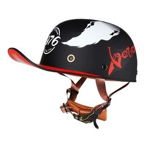 Matte Black, Red & White Venom  Retro Baseball Cap (Helmet)